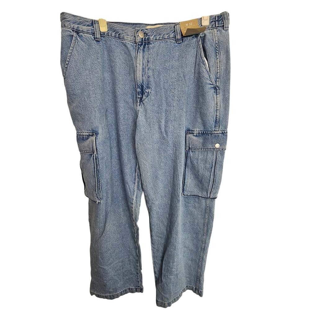 Madewell Womens Low Slung Cargo Jeans Size 32 Denim Pants Preppy Y2K Grunge